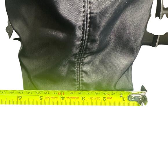 Cole Haan Black Nylon Tote Bag Leather Trim Zip Top Shoulder Bag Travel Purse - Picture 7 of 10